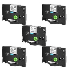 5PK Compatible with Brother PT-P750W TZ211 Tze211 Black on White Label Tape 6mm
