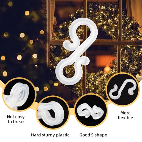 Weihnachtslichtclips Haken - 100 Stück S-Form Dachrinnenlichtclips, Weihnachten - Bild 4 von 6