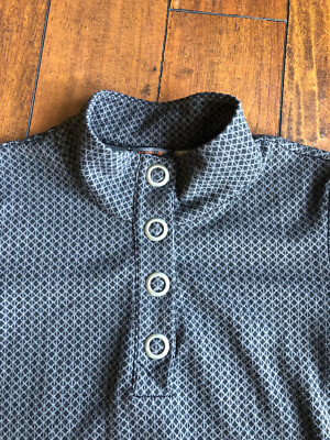 Merrell Top Womens Size Small Tunic Shirt Big Snap Gray High Collar Soft