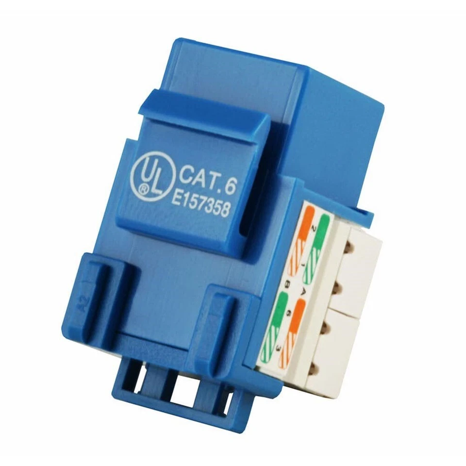 50x Cat6 RJ45 Network Keystone Jack Punch Down 50 Pack Blue For Wallplate/Panel - Image 4 of 4