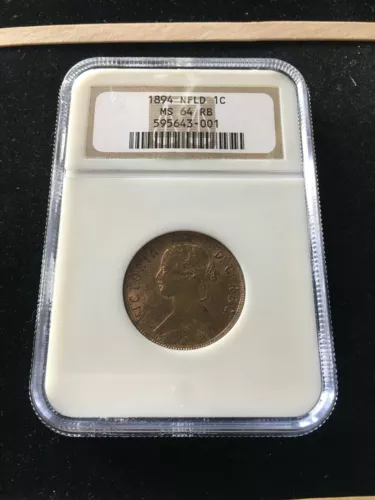 1894  Newfoundland, Large ¢1 Cent, NGC Graded, **MS-64** 