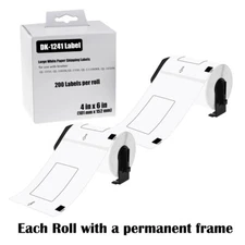 2Rolls 4"x6" Large White Paper Shipping Labels DK-1241 for Brother QL-1050