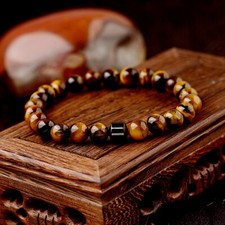 8mm Beads Natural Tiger Eye Lava Stone Healing Men Women Bracelets Jewelry Gifts