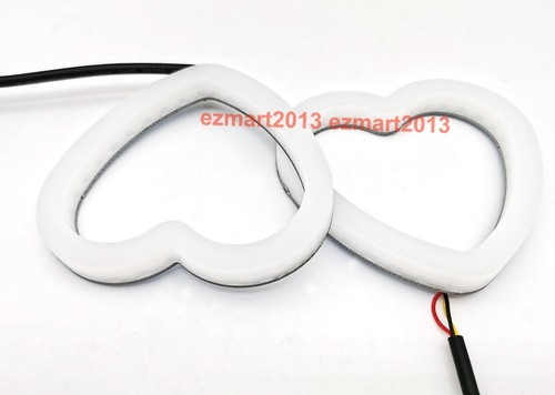 2X heart RGB halo ring Dream color Chasing Turn Signal Flow dynamic angel eye - Picture 12 of 20