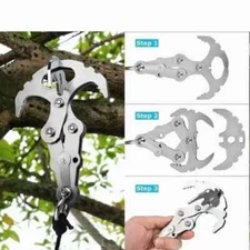 Multifunctional Stainless Steel Survival Hook Outdoor Climbing Claw Carabiner