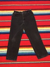 MOM JEANS VTG 80s LEE HIGH WAISTED Yoked PLEATED TAPERED BlK Jeans denim sz 14p