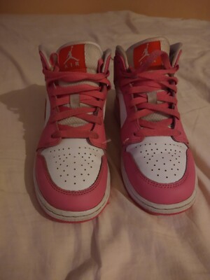 Nike Air Jordan 1 Mid Pinksicle Safety Orange White GS 5Y  DX3240-681