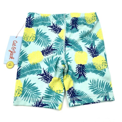 Cat & Jack Toddler Girls Size 3T Biker Shorts Pineapple Turquoise Blue - Picture 2 of 7