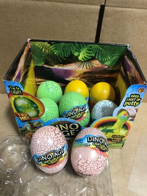 DINO AGE Mega Light Up Dino Egg LIGHT UP EGG with PUTTY  BOX OF 8x /3.17oz each