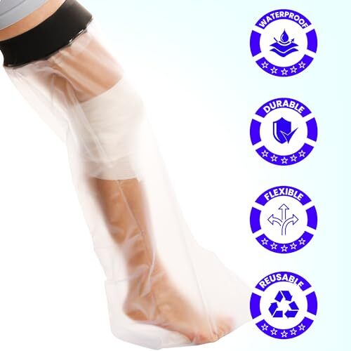 Sealcuff Waterproof Plaster Cast Cover Reusable Adult Waterproof Leg