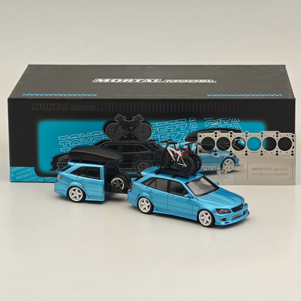 MORTAL 1/64 ALTEZZA アルテッツァ ジータ トレーラー ブルー 1:64 Mortal 2025 HEC Model Diecast Toyota Altezza Gita Lexus IS200