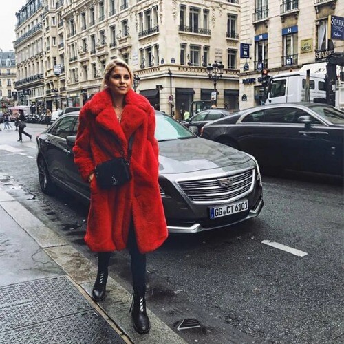 Winter Long Overcoats Women Oversized Lapel Belted Faux Rabbit Fur Coat Jacket - Picture 22 of 35