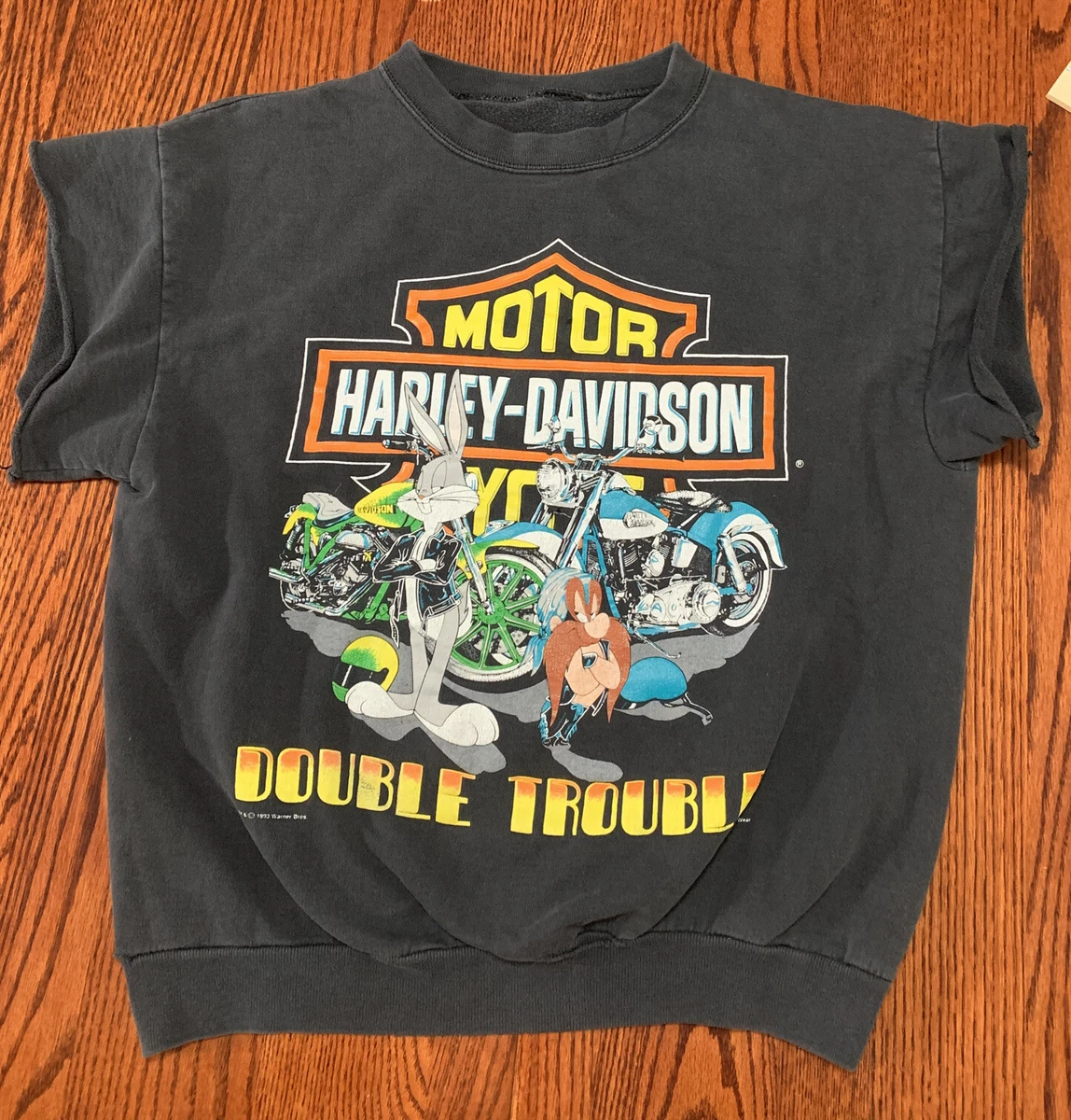 Vtg Harley Davidson Motor Double Trouble 1993 Looney Tunes