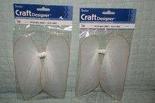 Darice Gold White Nylon Angel Wings 5.5 x8 In Set of 2 New Fast Shipping