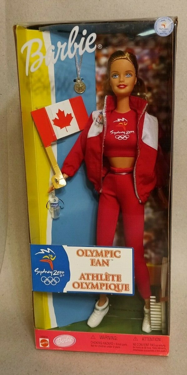 NRFB Mattel Barbie 2000 Sydney Olympic Fan Canada Athlete NRFB Mattel Barbie 2000 Sydney Olympic Fan Canada Athlete