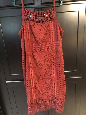 Cato Woman Dress Spaghetti Strap Lace Overlay Dress 18W Burgundy Knit NWT |  eBay