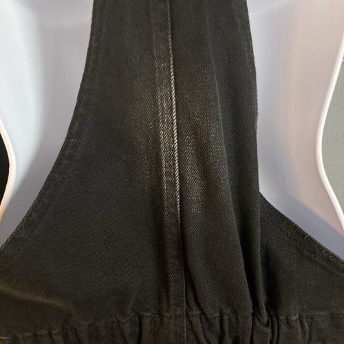 No Boundaries Junior's Black Denim Bib Shorts Sz 11-13 30x3 Distressed Loose hem - Picture 11 of 18
