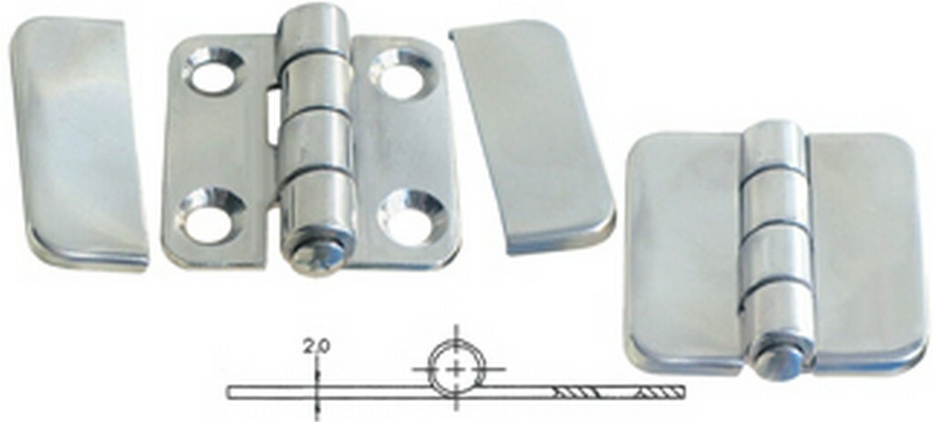 CERNIERA INOX CON LAMIERA ADESIVA 35,7X40 ACCESSORI NAUTICA E FERRAMENTA