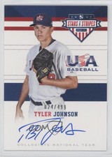 2017 USA Baseball Stars & Stripes CNT Signatures /499 Tyler Johnson #5 Auto 2a9