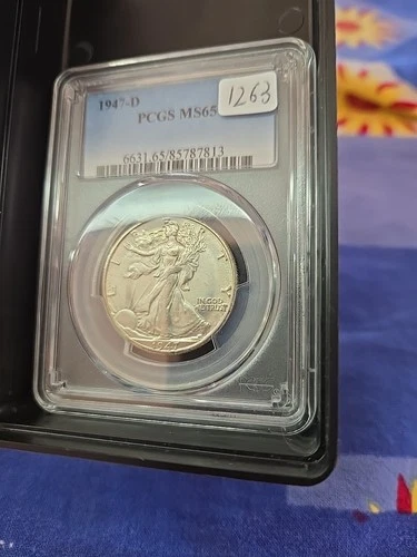 1947 D 50c PCGS MS 65 ~ SILVER WALKING LIBERTY HALF DOLLAR