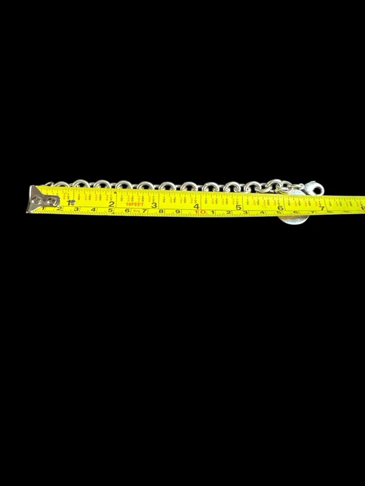 Tiffany & Co. Pulsera de eslabones de cadena con etiqueta redonda 925 Please Return To Sterling Foto 3 de 4