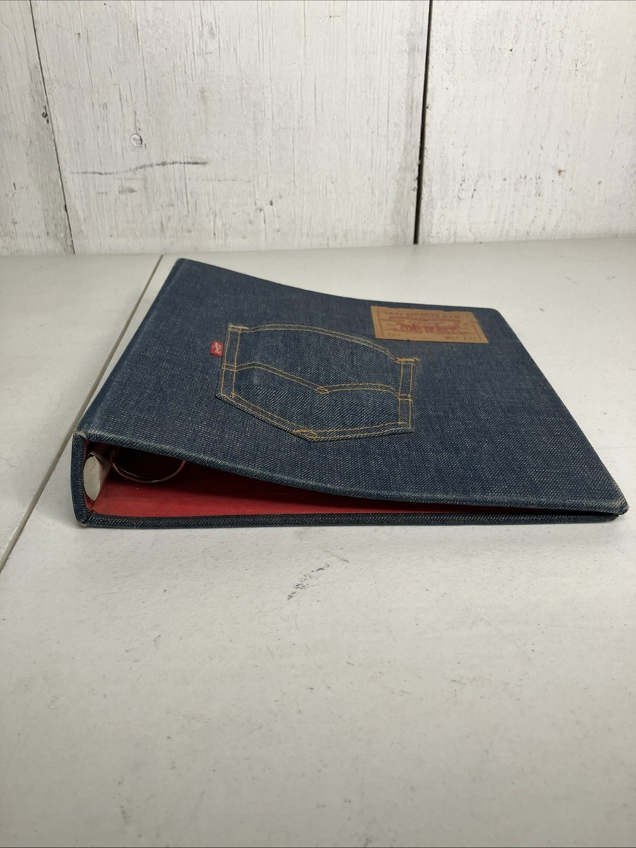 Vintage 80's Levi's 501 Denim Pocket 3 Ring Binder - Levi Strauss