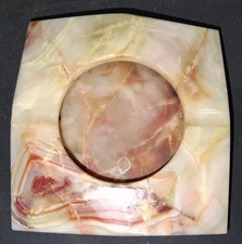 Onyx Marble Stone Heavy Ashtray Cigarette Cigar Incense Trinket Dish