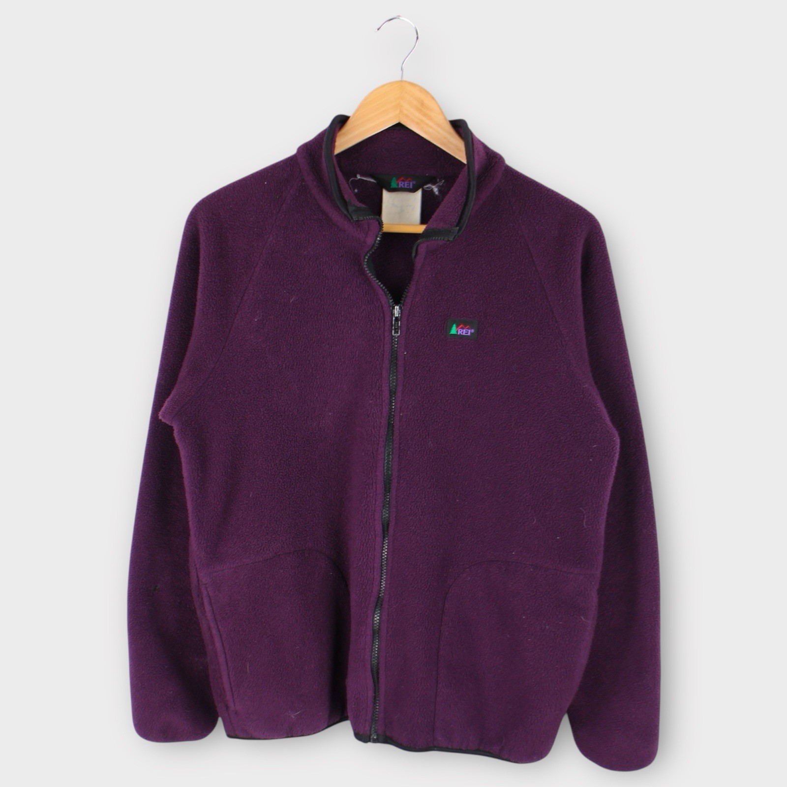 Vintage REI Fleece Jacket Purple Full Zip USA Made Women’s Medium Retro 90s