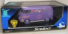 NEW SOLIDO PRESTIGE VW COMBI TOLE VAN BUS 1/18 DIECAST FLOWER POWERED PEACE 8032