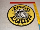 VINTAGE 1961 MOON EYES SPEED EQUIPMENT 11 3/4" PORCELAIN METAL GASOLINE OIL SIGN