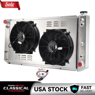 3 Row Radiator+Shroud Fan Relay FOR 1992-1993 Chevy GMC C/K 2500 3500 6.5L AT.