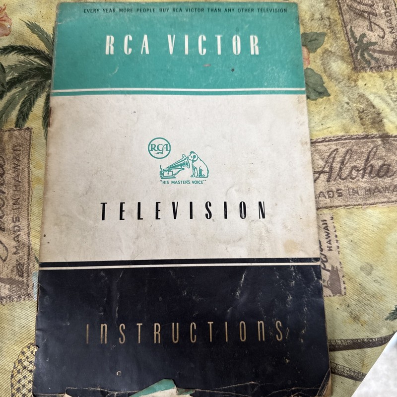 Antique RCA Victor Tv Instructions
