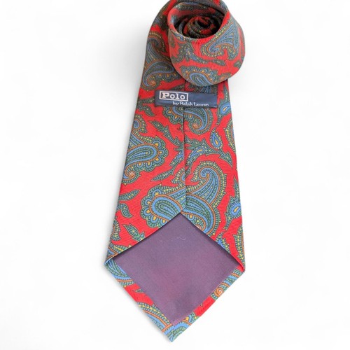 Polo Ralph Lauren Multicolor Paisley Silk Designer Necktie handmade USA - Picture 10 of 18