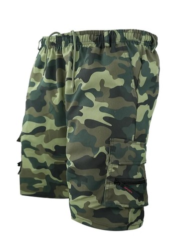 Pantaloni corti uomo lunghezza 3/4 vita elasticizzata cargo combattimento tre quarti - Foto 14 di 16