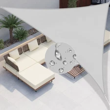 gray 5-24FT Triangle Waterproof Sun Shade Sail Garden Pool Yard Cover