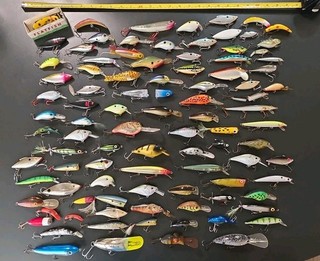 95 VINTAGE & MODERN RAPALA HEDDON BOMBERS & MORE FISHING LURES LOT BEATERS