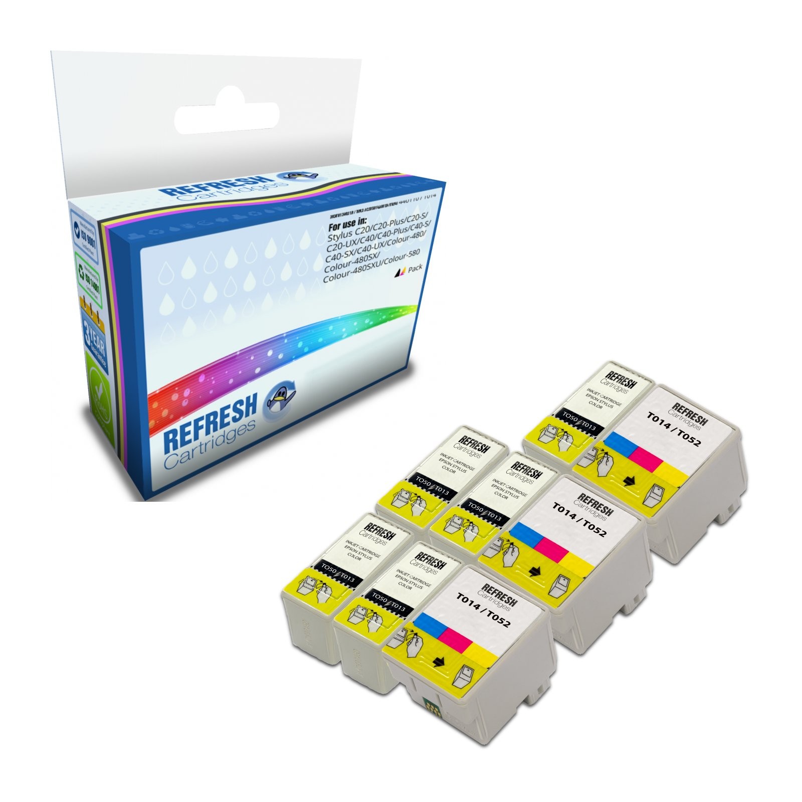 Refresh Cartridges Value Pack 5x T013/3x T014 Ink Compatible With Epson Printers