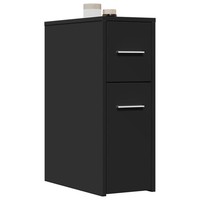 Badschrank Schmal Mit Rollen Schwarz Holzwerkstoff