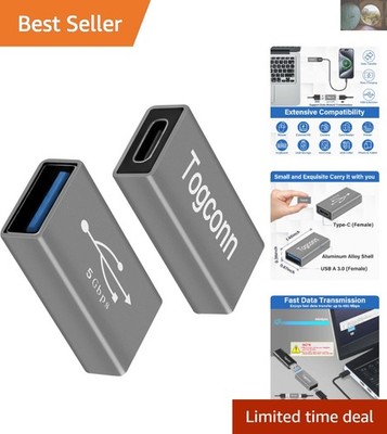 Bi-Directional USB C to A Converter 2 Pack - Fast Data Transfer & Charging