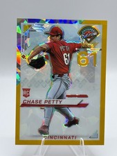 Chase Petty 2025 Panini Prospect Edition #180 Gold Prizm 9/10 RC SSP Cincy REDS