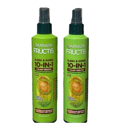 Garnier Fructis Sleek & Shine 10-in-1 Multi-Tasking Leave-In, Argon Oil - 2 Pack