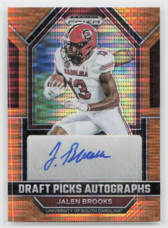 Jalen Brooks Panini Prizm Draft Picks Draft Picks Autographs #DPAJBR Orange Pulsar