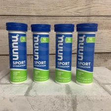 Nuun Sport Hydration Lemon Lime, 10 Tablets Each Lot Of 4 bb 7/26