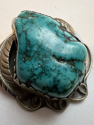 Vtg Navajo Squash Blossom Cab Turquoise Reuse Bolo Pendant? Parts
