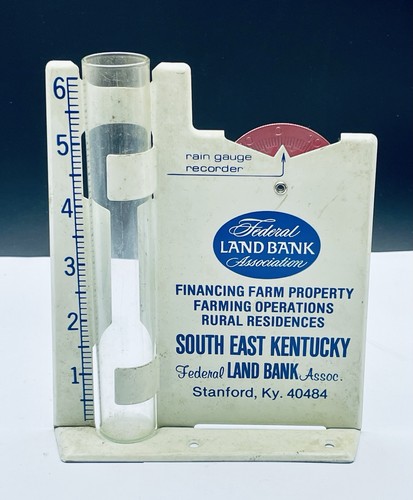 Vintage MORCO Rain Gauge & Recorder Federal Land Bank Advertising Stanford KY