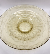 Federal Glass Madrid Yellow Amber 11" Console Bowl Vintage 30s Depression Glass