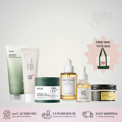 Korean Skincare Bundle Set (BOJ COSRX Anua) + FREE Trader Joe s Tote Bag