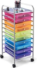 10-Drawer Rolling Storage Cart Utility Mobile Trolley Removable Drawers