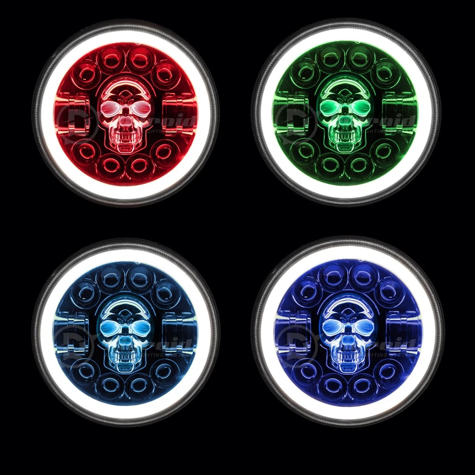 Faro LED 7" para Harley Davidson Electra Glide FLHTC RGB +4,5" luz de paso Foto 2 de 4