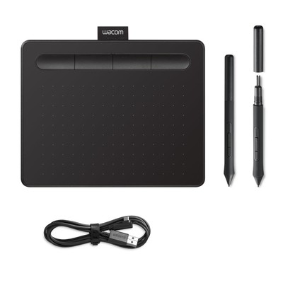 Wacom Intuos S, Stifttablett, mobiles Grafiktablett zum Malen, klein, schwarz 